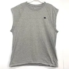 Championチャンピオンラグランタンクトップ杢グレーロゴ刺繍ワンポイント