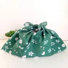 あずま袋◆手拭い◆エコバック◆コンビニバック◆ハンドメイド【シマエナガ緑】