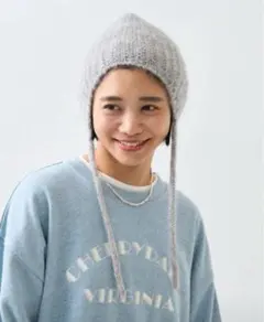 ラカル 別注 モヘア ニット イヤー コード キャップ/ビーニー 【中古】