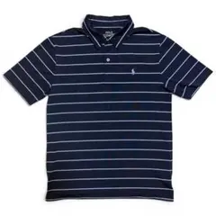 Polo Ralph Lauren ネイビー ストライプ ポロシャツ Lサイズ