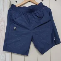 アシックスＡ77ネイビー ストライプショーツ サイドポケット付き