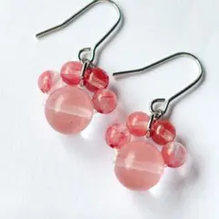 チェリークォーツ ピアス イヤリング ピンク 可愛い