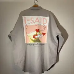 RAGEBLUE グレー バックプリントシャツ