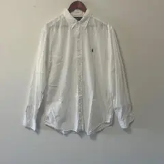 Ralph Lauren クラシックフィット ホワイト長袖シャツ　リネン
