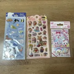 シール　海の生き物　クレヨンしんちゃん　たまもりしーる　3セット