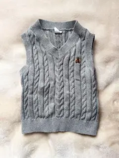 グレー ケーブルニット ベビーベストGAP ギャップ