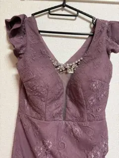 パープル レース タイトドレス　JUWELS