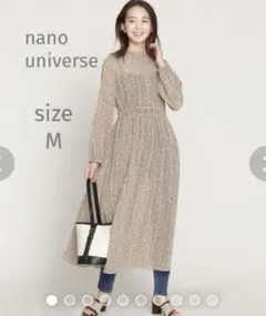 【美品】nanouniverse 小花プリント前後2WAYワンピース 長袖 春夏