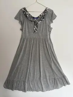 廃盤　バーバリーブルーレーベル　ノバチェック リボン付 半袖ワンピース 38