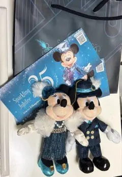 新品）TDS25周年ジュビリーガラミッキーとミニーのぬいぐるみバッジ