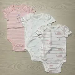 未使用 babyGAP 80 3枚組 ロンパース プリント ボディシャツ