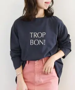【お薦め】シップスエニィCalisson ロゴ ロングスリーブ TEE ネイビー