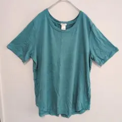 マティエム 半袖クルーネック半袖Tシャツ 無地 L 緑 レーヨン デイリー