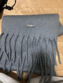 CHICOフリンジ付きブルーマフラー