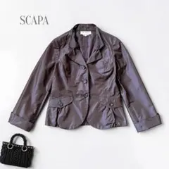 SCAPA スキャパ テーラードジャケット イタリア製生地 茶 38 長袖 春夏のサムネイル