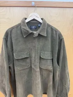 アメリカンイーグルコーデュロイ長袖シャツ 古着USA 90sハーフジップオーバー