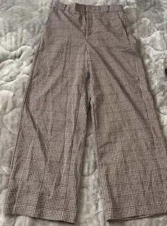 GU チェック柄 ワイドパンツ Lサイズ