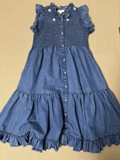 新品BONJOUR DIARY Ibiza dress black denim Bonjour diary Ibiza Dress (tropical print)※4y~10y - SEN_TO_SENCE