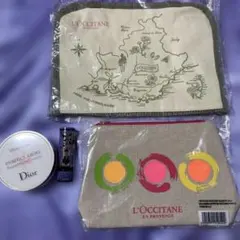 L'OCCITANE 地図柄ポーチ　スパバック　ジム　メイクのサムネイル