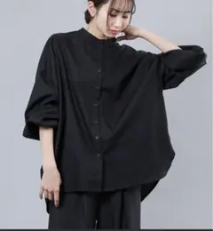 タグ付き新品未使用品　バンドカラーシャツ 黒