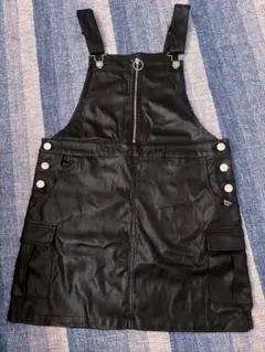 レピピアルマリオ フェイクレザー ジャンパースカート 黒 Mサイズ