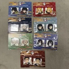 鬼滅の刃　繋がるスクエア缶バッジ　冨岡　煉獄　宇髄　時透　実弥　伊黒　悲鳴嶼