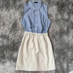 美品✨【rienda】 ノースリーブワンピース (M) ウエストゴム 綿100%