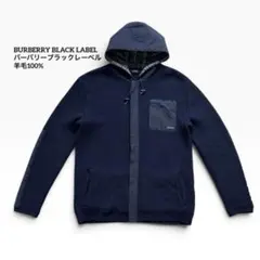BURBERRY BLACK LABEL バーバリー　ジップアップ羊毛100%