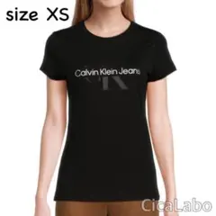 【新品】カルバンクライン ジーンズ ロゴ Tシャツブラック クルーネック XS