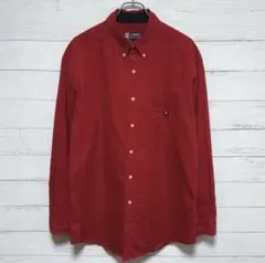 90s CHAPS ラルフローレン ボタンダウンシャツ 赤　ワンポイント L