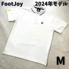 2024年モデル【フットジョイ】ジャカード吸汗速乾 メッシュ半袖ポロシャツ M