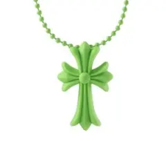ラバーネックレス　シリコンネックレス　十字架　クロス　グリーン ユニセックス