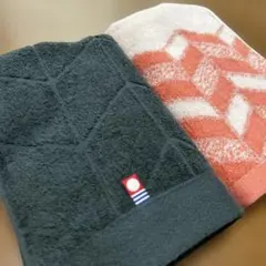 新品　今治タオル　フェイスタオル２枚　幾何学模様