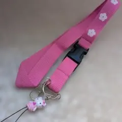 チャーミーキティ ネックストラップ キーホルダー ピンク サンリオ