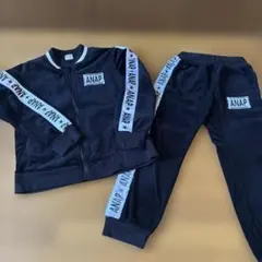 ANAP キッズ　上下セットアップ　ベロア　130・120 黒　スウェット