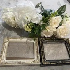 ウェルカムグッズ　ウェルカムスペース　フレーム 4x6インチ 2色セット　造花