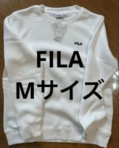 FILA フィラ スウェット トレーナー ロゴ刺繍 ホワイト Mサイズ