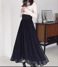 GRL グレイル アシンメトリーチュールフレアスカート ta098 ブラック新品