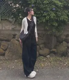 amood ルーズワイドカラーパンツ
