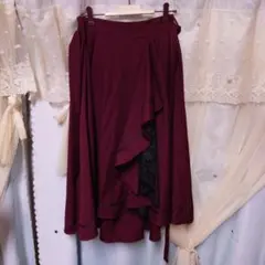 axes femme バーガンディ フレアスカート Mサイズ