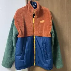 PUMA フリースジャケット Mサイズ オレンジ・グリーン・ネイビー