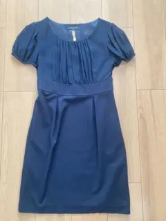 M-PREMIRネイビー 半袖 ワンピース 38