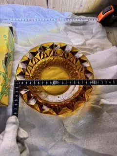 イギリスアンティーク ウランガラス ボウル 直径22.5cm 大きめ レア