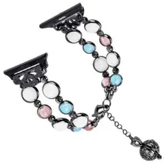 コンパチブル Apple Watchバンド 42mm 44mm パール ブラック