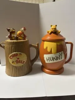 チップとデール スーベニアカップとプーさんハニー壺スーベニアカップセット