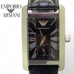 【稼働品】アルマーニ フルローマン レクタンギュラー スモセコ 新品電池 3XB
