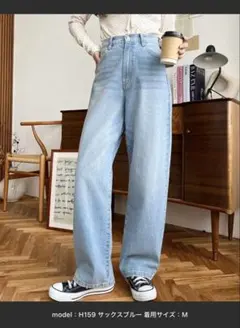 moment+ デニム&ツイルストレートパンツのサムネイル