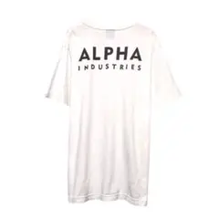 ALPHA INDUSTRIES アルファ　半袖Tシャツ　デカロゴ　ホワイト
