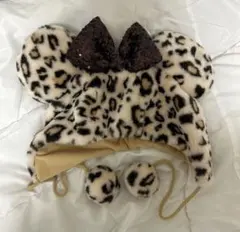 ディズニー　ファンキャップ　ミニー　ヒョウ柄　レオパード　ブラウン