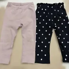 petit main 裏起毛ズボン80cm＆ユニクロレギンス 90cm